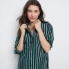 imageLands End Womens No Iron Oversized Poplin Extra Long TunicDeep Forest Wide Stripe