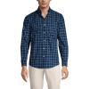 imageLands End Mens Traditional Fit No Iron Twill ShirtDeep Sea Navy Windowpane