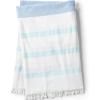 imageLands End Turkish Beach Blanket Light Blue Ticked Stripe 70quot X 78quot