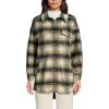 imageLands End Womens Menswear Shirt JacketBlackKhaki Plaid