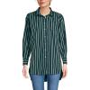 imageLands End Womens No Iron Oversized Poplin Extra Long TunicDeep Forest Wide Stripe