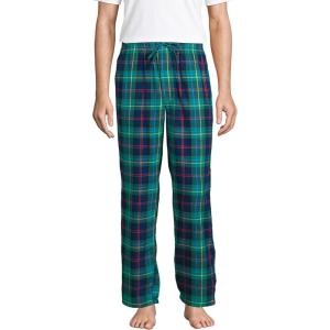 imageLands End Mens Flannel Pajama PantsGreenNavyHeritage Red Plaid