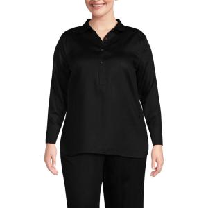 imageLands End Womens Tencel Fibers Twill Popover ShirtBlack