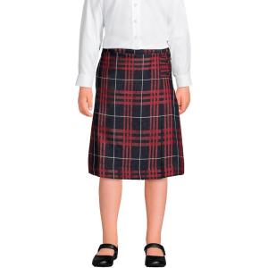 imageLands End School Uniform Girls Slim Plaid Aline Skirt Below The KneeClassic Navy Large Plaid