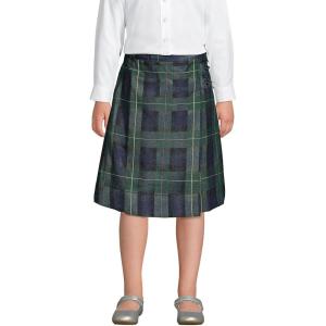 imageLands End School Uniform Girls Slim Plaid Aline Skirt Below The KneeHunterClassic Navy Plaid