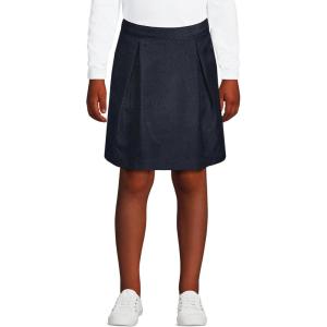 imageLands End School Uniform Girls Solid Pleated Skort Top of KneeClassic Navy