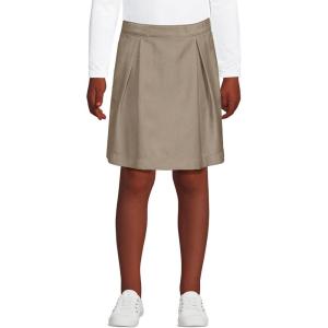 imageLands End School Uniform Girls Solid Pleated Skort Top of KneeKhaki