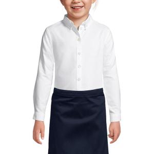 imageLands End Uniform Girls Long Sleeve Oxford Blue KidsWhite