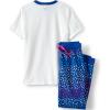 imageLands End Kids Short Sleeve Top and Jogger Bottom Pajama SetWhite Stars and Rainbow