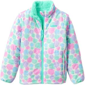 imageLands End Girls Reversible Fleece Puffer JacketLight Turquoise Tie Dye Play