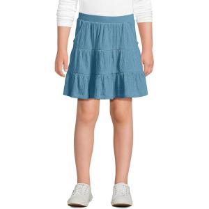 imageLands End Girls Knit Gauze Tiered SkirtMuted Blue