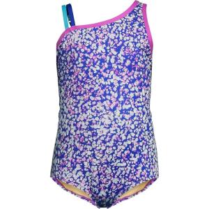 imageLands End Girls Sport One Piece SwimsuitElectric Blue Mosaic Dot