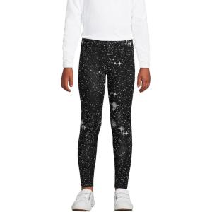 imageLands End Girls Tough Cotton Novelty LeggingsBlack Galaxy Print