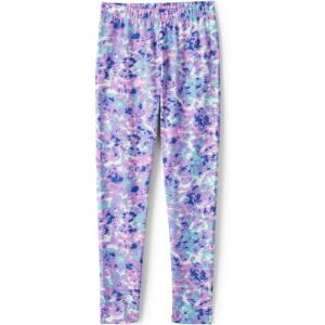 imageLands End Girls Tough Cotton Novelty LeggingsLilac Multi Tie Dye