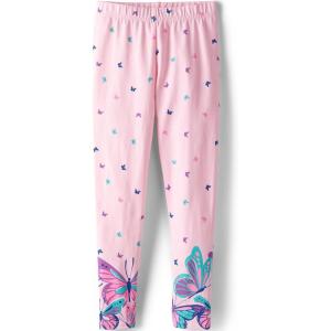 imageLands End Girls Tough Cotton Novelty LeggingsSoft Pink Butterflies