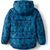 imageLands End Boys Reversible Fleece Puffer Hooded JacketBlue CamoLight Blue