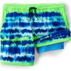 imageLands End Boys Stretch Hydroliner Sport Swim TrunkElectric Blue Tie Dye