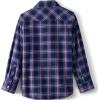 imageLands End Kids Long Sleeve Flannel ShirtNavy BluePurple Multi Plaid