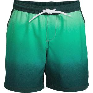 imageLands End Boys Stretch Hydroliner Sport Swim TrunkDeep BalsamWintergreen Ombre