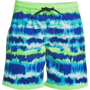 imageLands End Boys Stretch Hydroliner Sport Swim TrunkElectric Blue Tie Dye