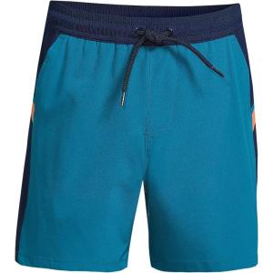 imageLands End Boys Stretch Hydroliner Sport Swim TrunkParadise Teal Colorblock