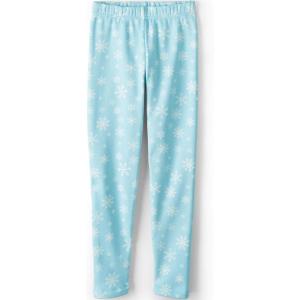 imageLands End Girls Fleece Lined LeggingsAqua Snowflakes