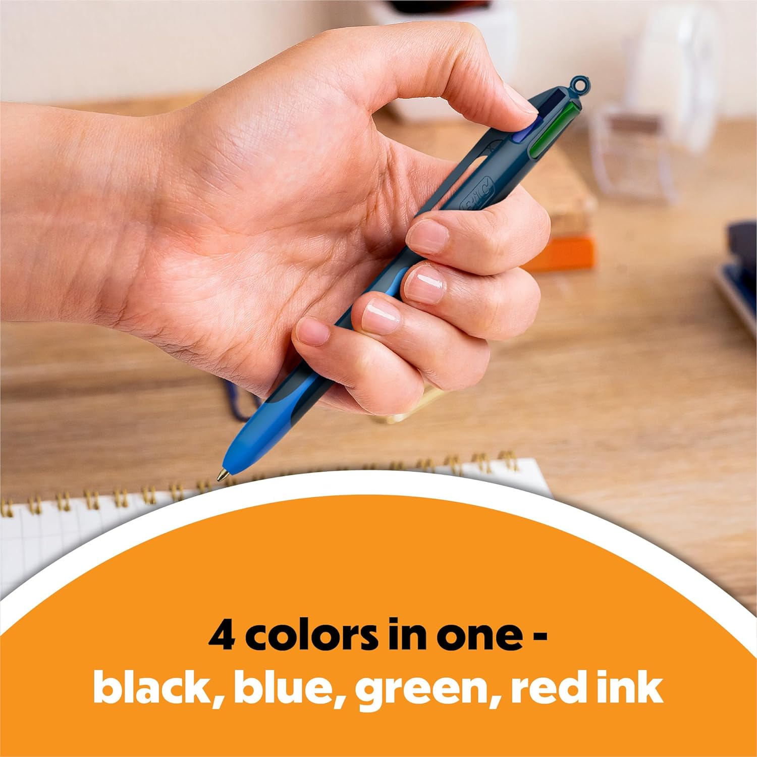 BIC 4Color Smooth Retractable Ballpoint Pens Medium Point 10mm 3Count Pack Colored Pens with LongLasting Ink12Count Pack of 1