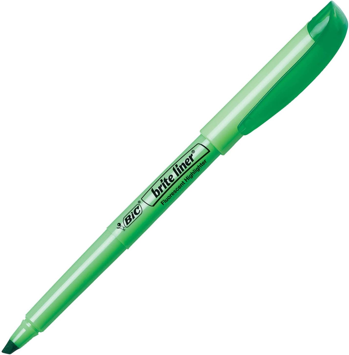 BIC Brite Liner Highlighter Chisel Tip Green 12Count BL11GREENGreen
