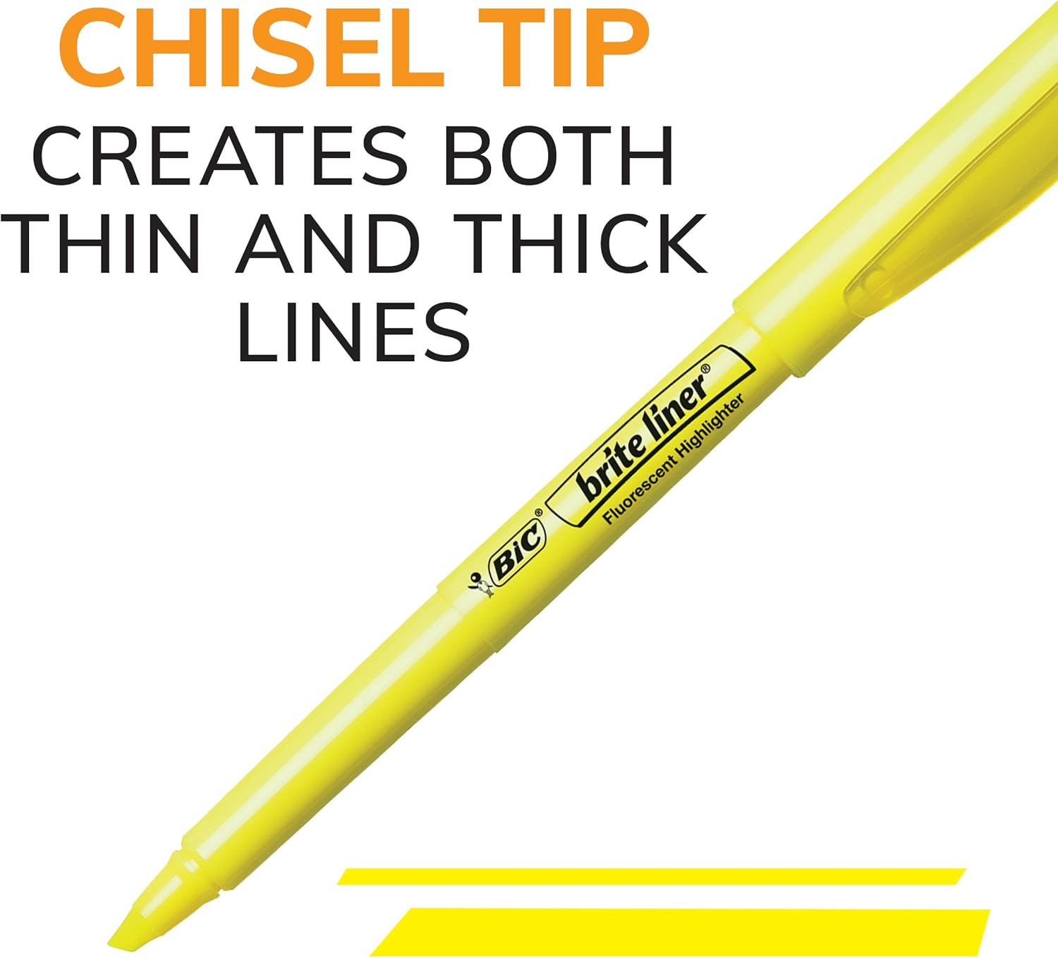 BIC Brite Liner Highlighter Chisel Tip Green 12Count BL11GREENPink