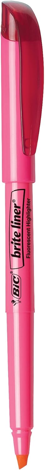 BIC Brite Liner Highlighter Chisel Tip Green 12Count BL11GREENPink