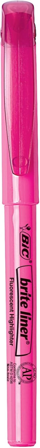 BIC Brite Liner Highlighter Chisel Tip Green 12Count BL11GREENPink