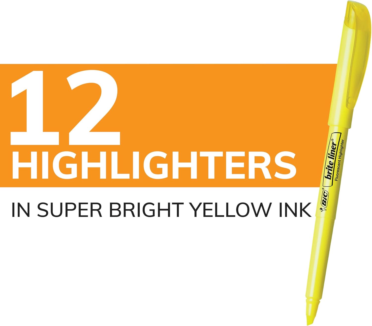 BIC Brite Liner Highlighter Chisel Tip Green 12Count BL11GREENYellow