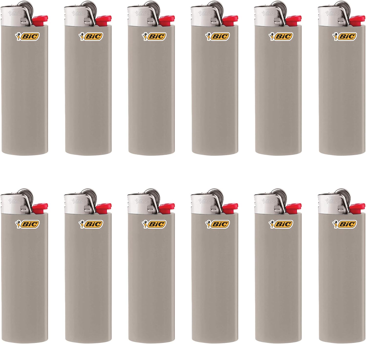 BIC Classic Maxi Pocket Lighter Gray 12Pack Packaging May Vary