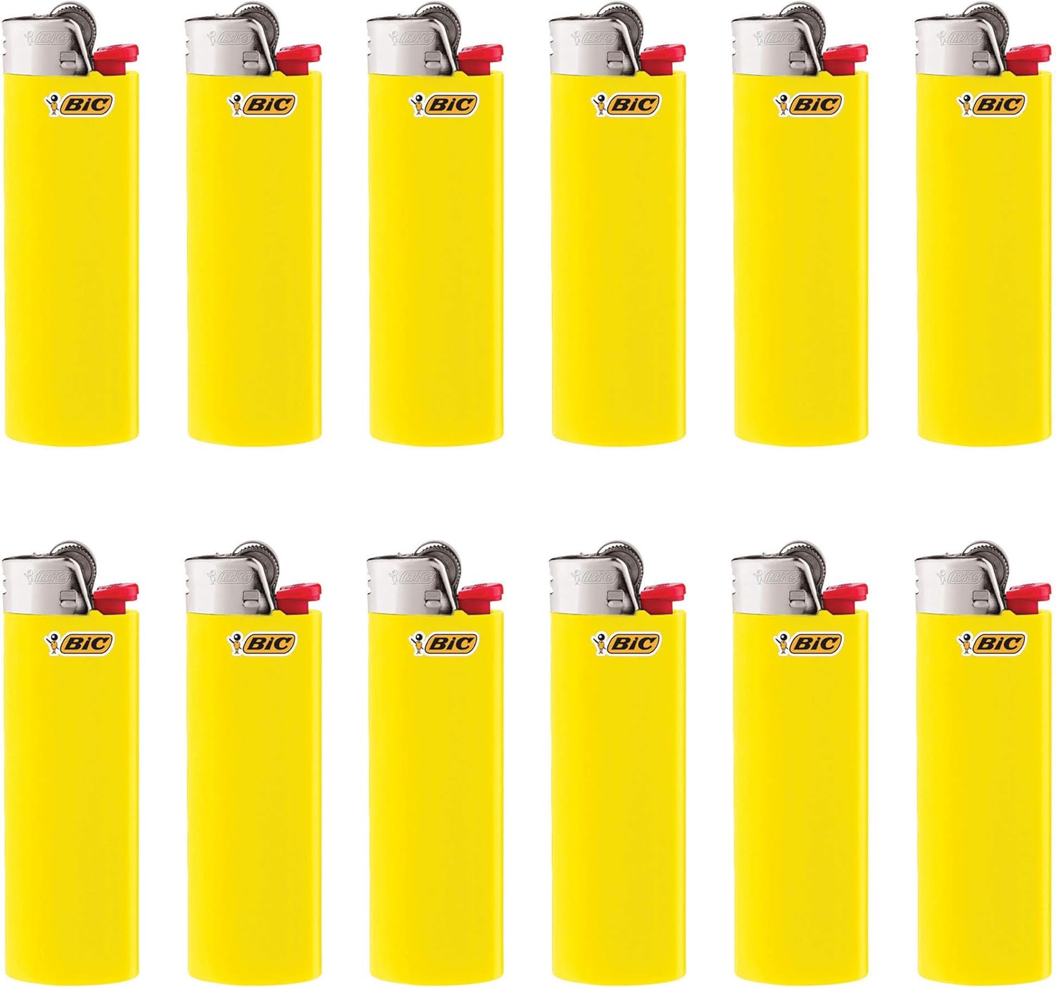 BIC Classic Maxi Pocket Lighter Yellow 12Pack Packaging May Vary