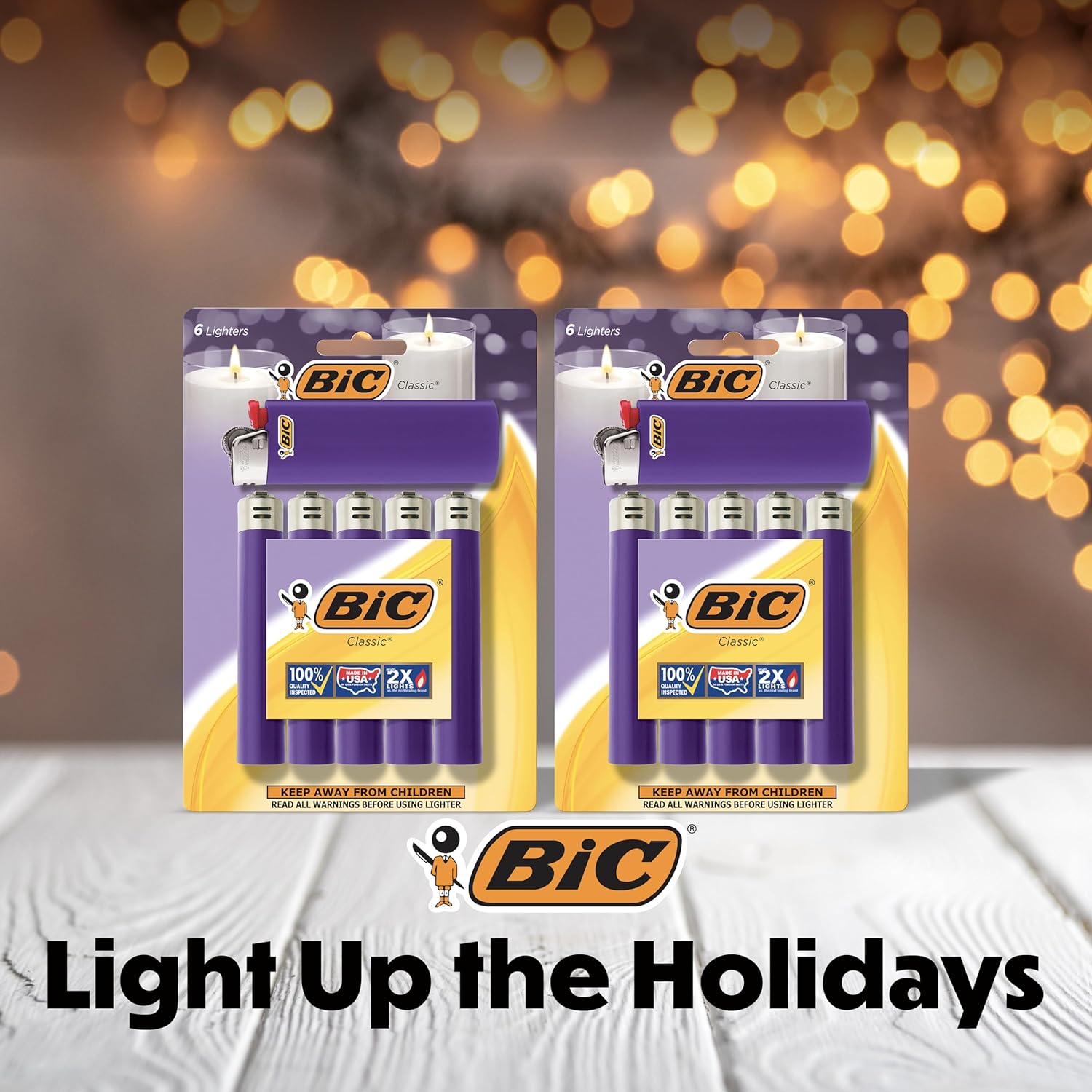 BIC Classic Pocket Lighters Reliable and Safe Perfect for Holiday Celebrations Purple 12Pack