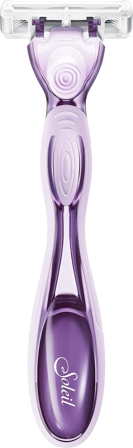 BIC Click 5 Soleil Womens Disposable Razors 5 Blades With a Moisture Strip For a Smoother Shave 1 Handle and 3 Cartridges 4 Piece Razor Set1 Handle  3 Cartridges
