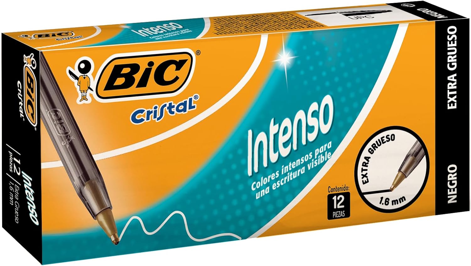 BIC Cristal Xtra Bold Ballpoint Pens Bold Point 16mm For Vivid And Dramatic Lines Assorted Colors 24Count PackBlack