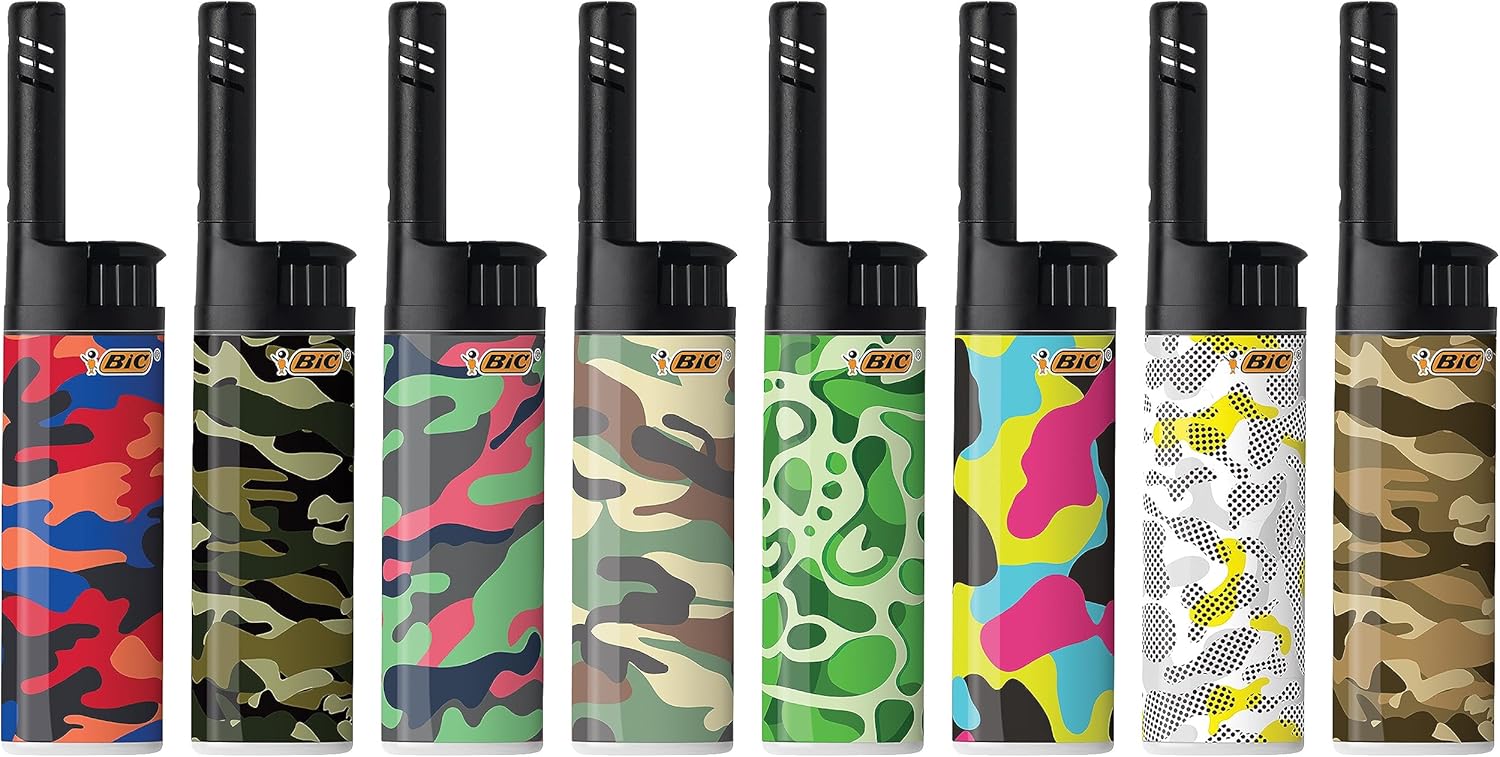 BIC EZ Reach Candle Lighter The Ultimate Lighter with Extended Wand for Grills and Firepits 145inch Camouflage Lighters 3 Count Pack Assortment of Designs May Vary