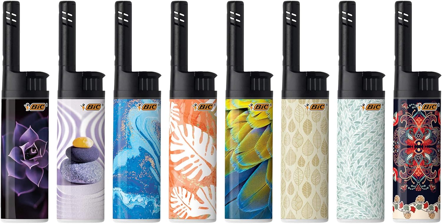 BIC EZ Reach Candle Lighter The Ultimate Lighter with Wand for Candles Assorted Home Decor Designs 3 Count Pack of Long Lighters
