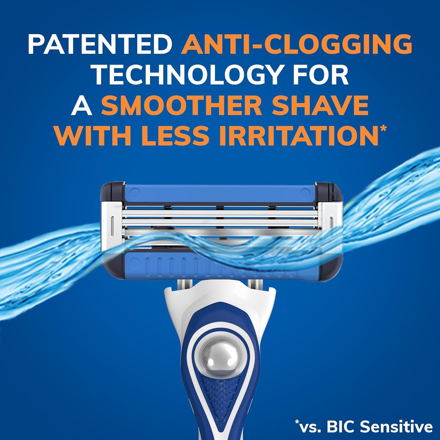 BIC EasyRinse AntiClogging Refillable Mens Razors With 4 Blades 1 Handle and 9 Refill Razor Cartridges Razor KitAssorted