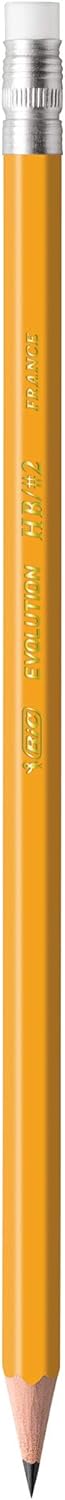 BIC Evolution Cased Pencil 2 Lead Yellow Barrel 24Count PGEYP241BLKYellow