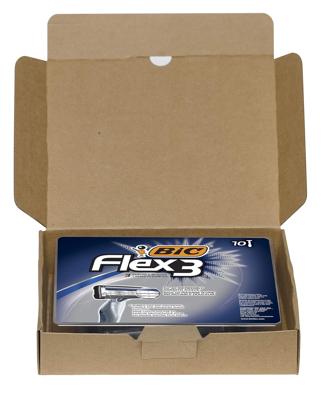 BIC Flex 3 Titanium Mens Disposable Razors With 3 Blades Ideal Razor For Face and Body Shaving 8 Piece Razor Kit for Men1 Count Pack of 10