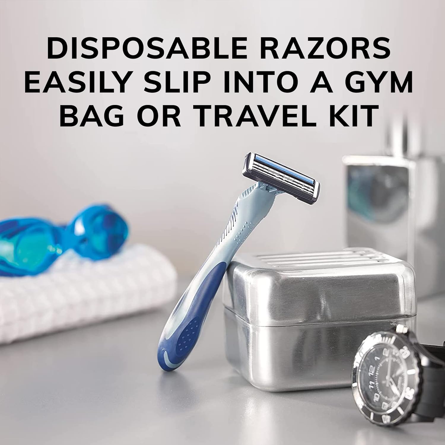 BIC Flex 3 Titanium Mens Disposable Razors With 3 Blades Ideal Razor For Face and Body Shaving 8 Piece Razor Kit for Men8 Count Pack of 1