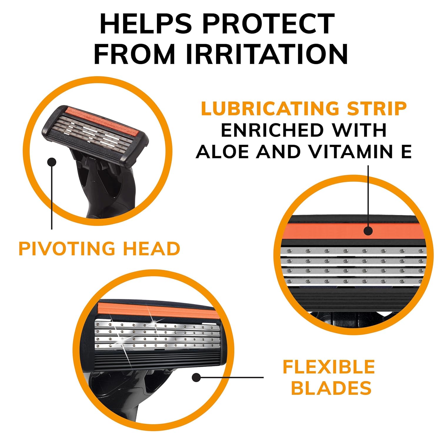 BIC Flex 4 Refillable Refill Razor Cartridges for Men LongLasting 4 Blade Razor Heads for Sensitive Skin 10 Refill CartridgesBlack
