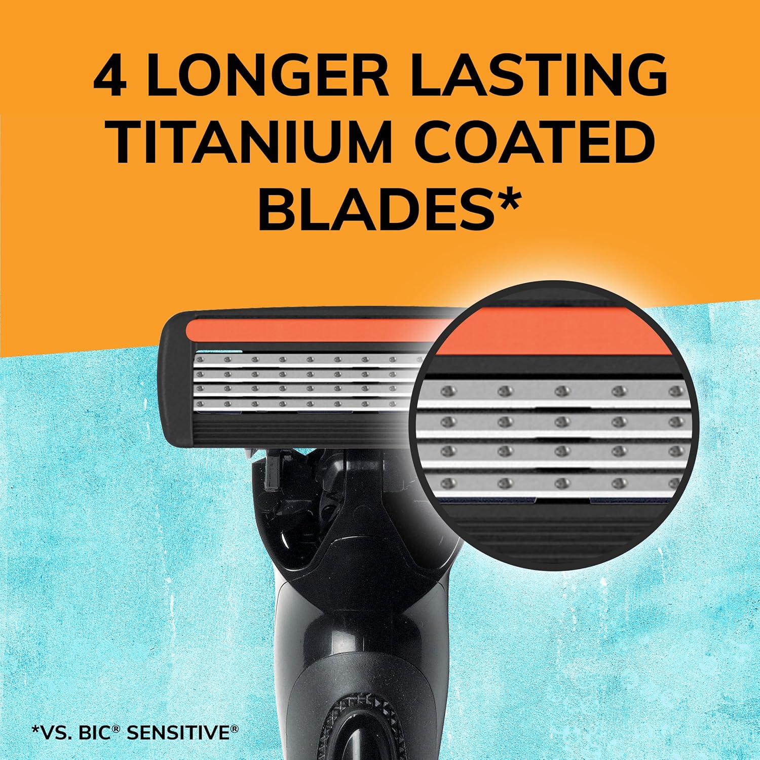 BIC Flex 4 Refillable Refill Razor Cartridges for Men LongLasting 4 Blade Razor Heads for Sensitive Skin 10 Refill CartridgesBlack
