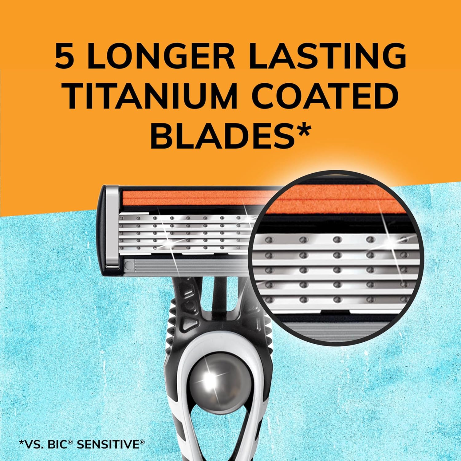 BIC Flex 5 Titanium 5Blade Disposable Razor for Men Sensitive Skin Razor For a Smooth Comfortable and Close Shave 4 Piece Razor SetAssorted