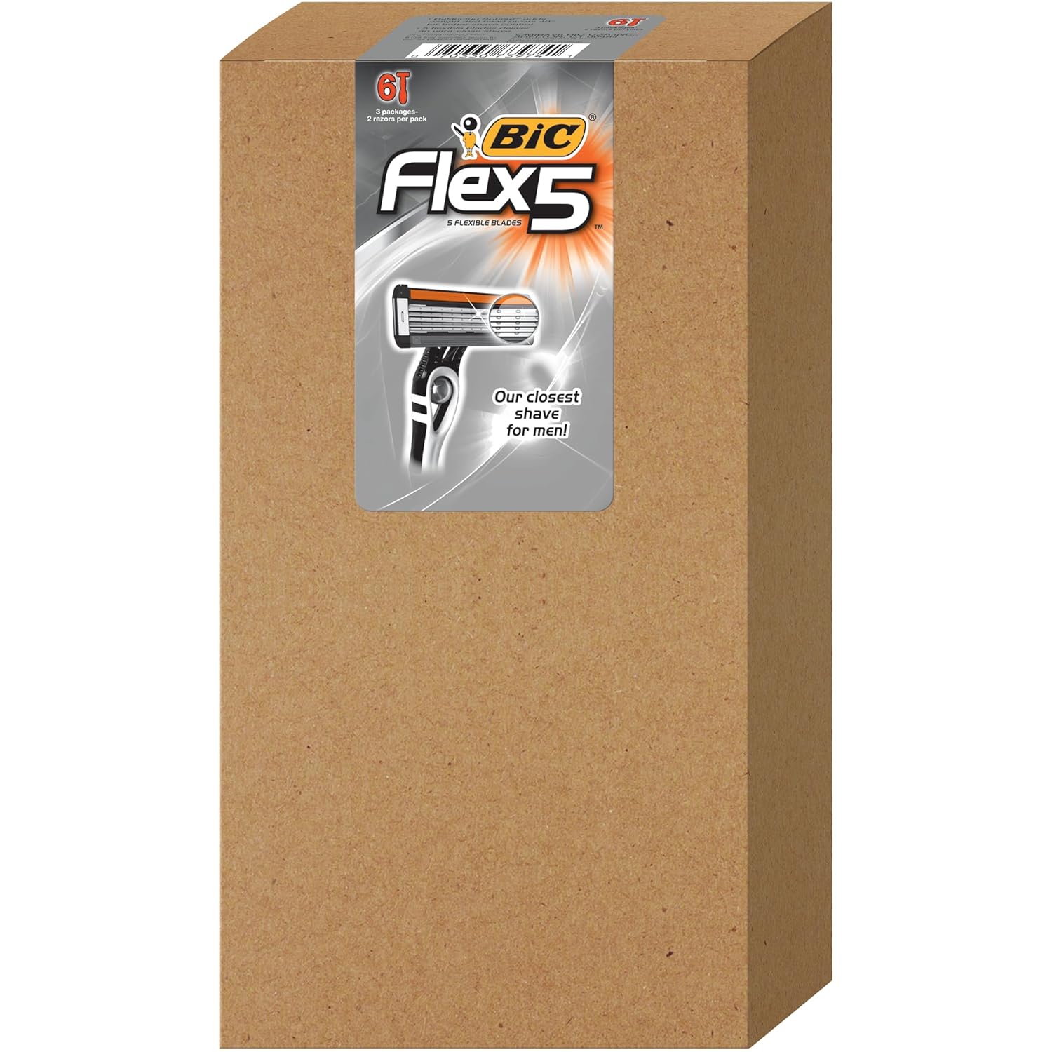 BIC Flex 5 Titanium 5Blade Disposable Razor for Men Sensitive Skin Razor For a Smooth Comfortable and Close Shave 4 Piece Razor SetAssorted