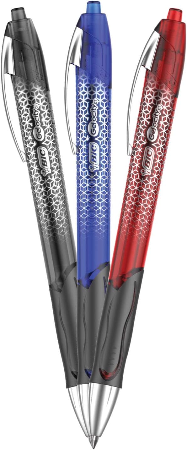 BIC GelOcity Ultra Gel Pens Medium Point Retracable 07mm Assorted 3Count