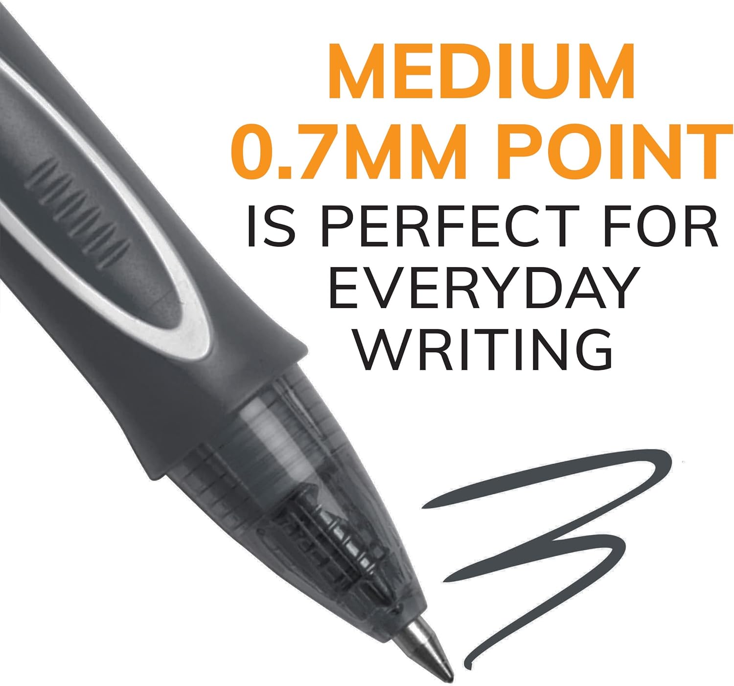 BIC Gelocity Quick Dry Blue Gel Pens Medium Point 07mm 12Count Pack Retractable Gel Pens With Comfortable Full GripBlack