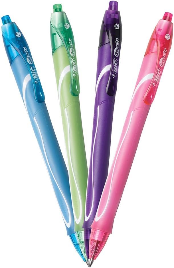 BIC Gelocity Quick Dry Fashion Retractable Gel Pens Medium Point 07mm 4Count Gel Pen Set Packaging May Vary4 Count Pack of 2